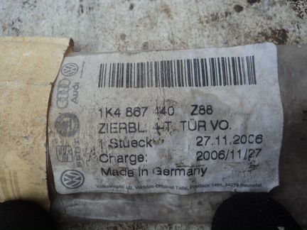 Накладка карты передней правой двери VW Golf 5