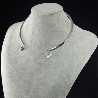 Колье Минимализм Platina кристалл Сваровски жемчуг
