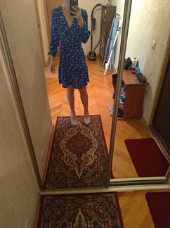 Платье синее голубое в цветочек Dorothy Perkins