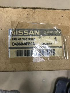 D40609FE0A колодки дисковые nissan