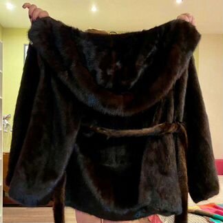Шуба норковая с капюшоном