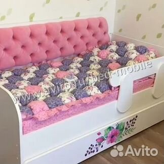 Кровать детская Классик розовый цветок