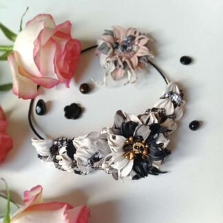 Колье-трансформер натуральная кожа