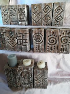 Подсвечники. Дерево, резьба