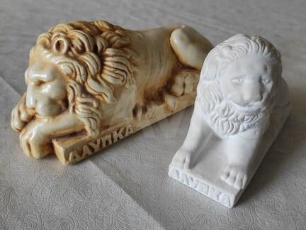 Статуэтка лев фигурка льва фарфоровый матовый
