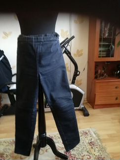 Брюки чёрного цвета, из тонкого х/б 46 раз