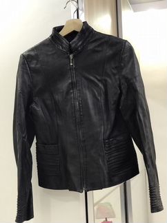 Куртка кожаная чёрная