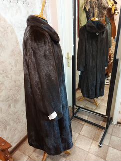 Норковая Шуба 52-54,Новая,цв Махагон,длиная 125см