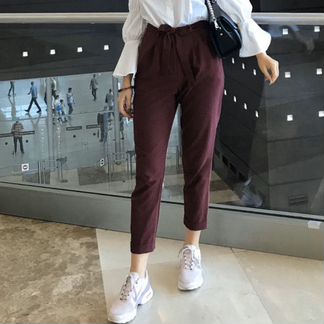 Брюки бордовые на поясе ASOS