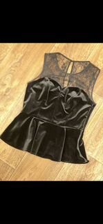 Бархатная блуза 44-46 р кружево