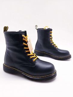 Ботинки сапоги берцы зимние черные кожа мартинс