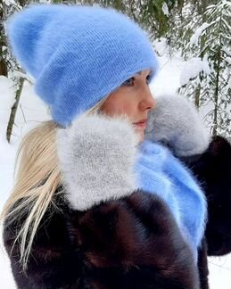 Шапка зимняя пушистая