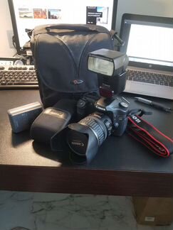 Canon 50D + объектив + вспышка + сумка