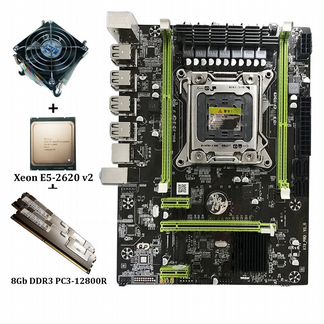 X79Pro + E5-2620v2 (6яд-12пт) + 8Gb + Кулер