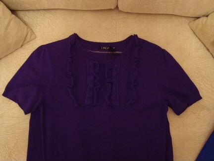 Фиолетовое трикотажное платье