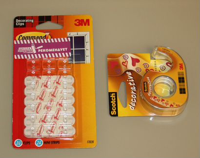Канцтовары: скотч, подставка для скрепок