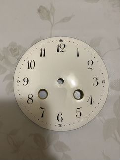 Циферблат эмалевый старинных каминных часов