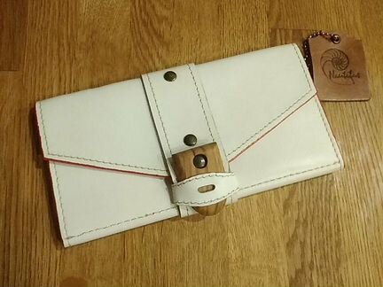 Портмоне,клатч женский из натуральной кожи и дерев