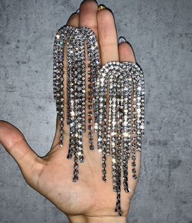 Шикарные серьги из страз цирконов