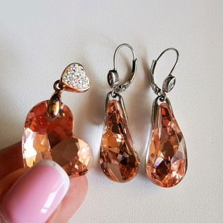 Серебряные сережки и кулон Preciosa