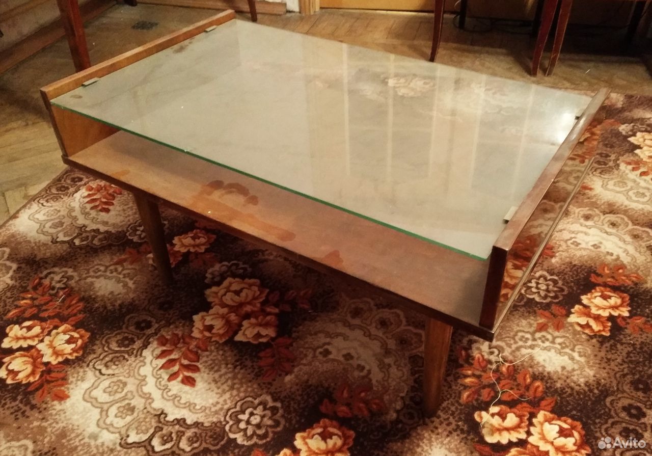 Советский стеклянный стол
