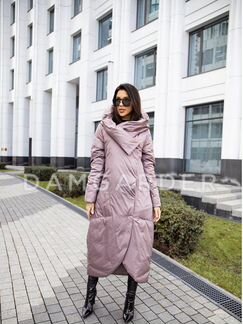 Пуховик длинный новый одеяло оверсайз с поясом