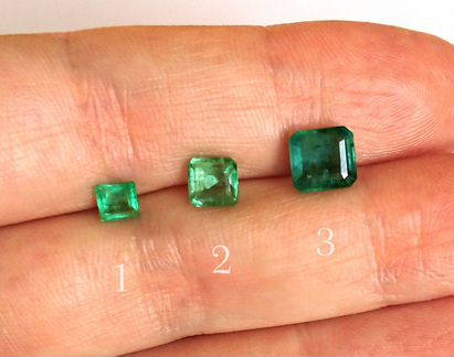 Натуральные изумруды (0,42ct., 0,98ct., 1,73ct.)