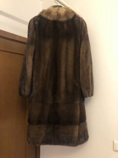 Шуба норковая с воротником соболь, размер 44