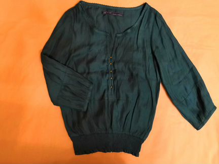 Блузка Zara, новая, цвет темно-изумрудный
