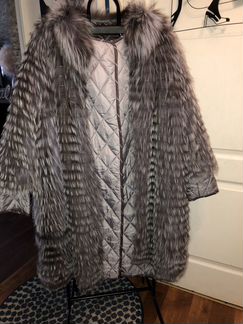 Шуба пальто из чернобурки Anna Verdi 58/62 Италия