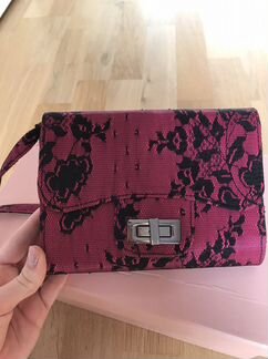 Клатч розовый через плечо